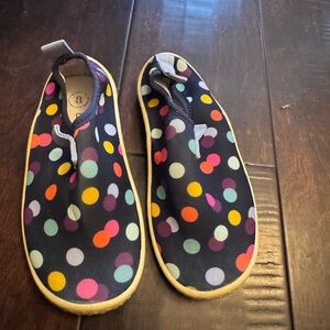 Cat & Jack Black Slip-On Kids Water Shoes with Multicolor Polka Dots